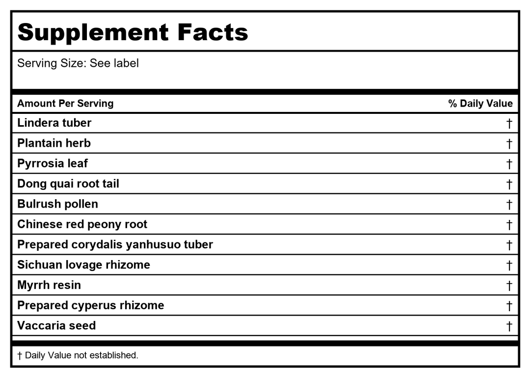 Kan Herb Essentials Urinary Support Formula 1 Ounce - Supplement Facts panel