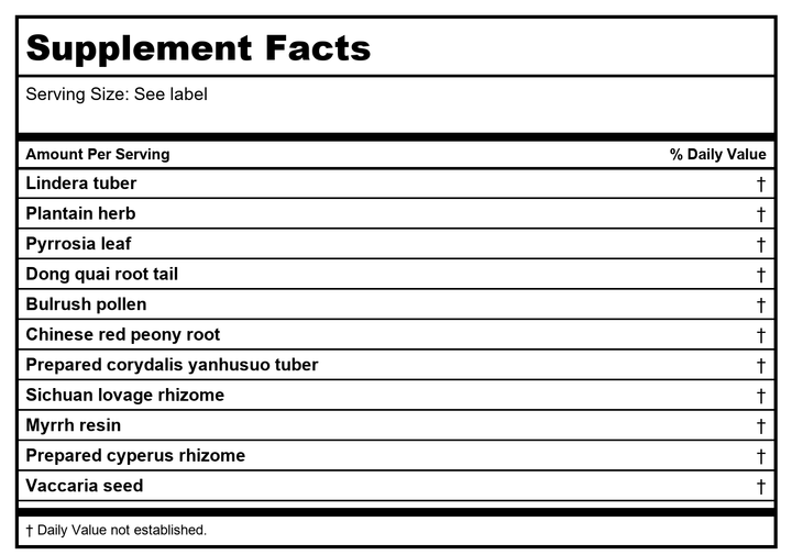Kan Herb Essentials Urinary Support Formula 1 Ounce - Supplement Facts panel