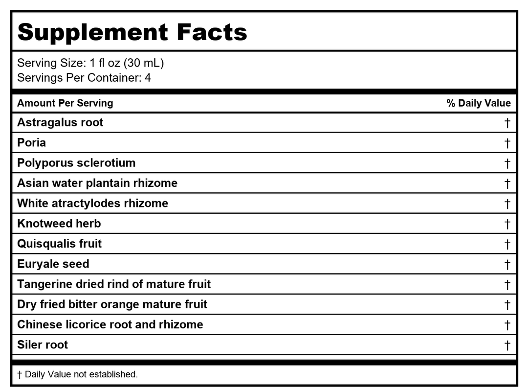Kan Herb Chinese Modular Solutions Harmonize Earth &amp; Water 4 Ounce - Supplement Facts panel