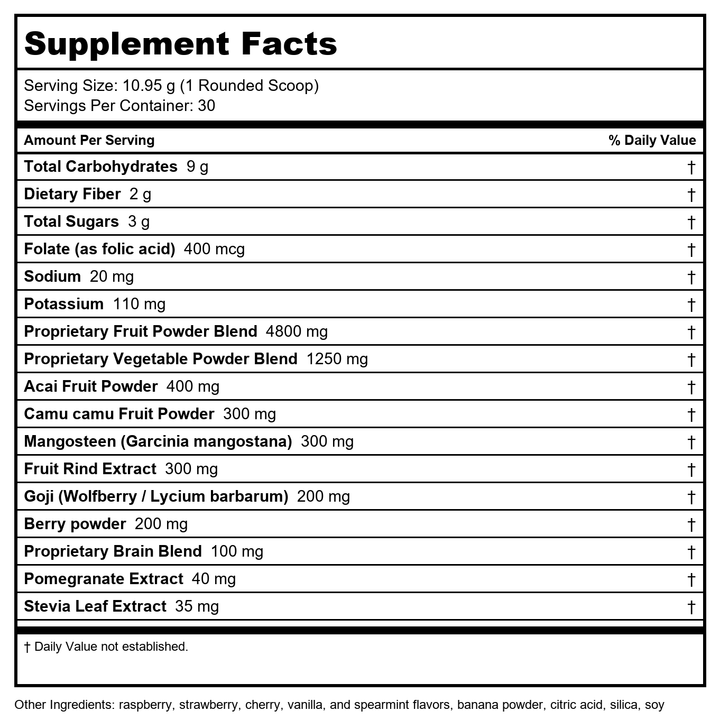 Davinci Labs - Spectra Purples [Health and Beauty] - Supplement Facts panel