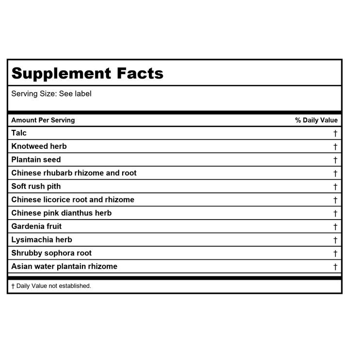 Kan Herb Traditionals Relieving Formula 8 Ounce - Supplement Facts panel