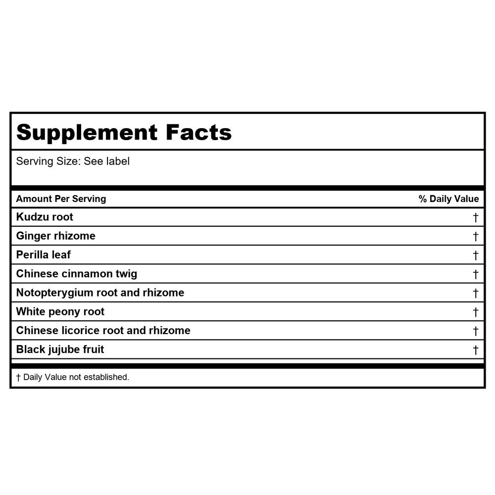 Kan Herb Traditionals Kudzu Releasing Formula 8 Ounce - Supplement Facts panel