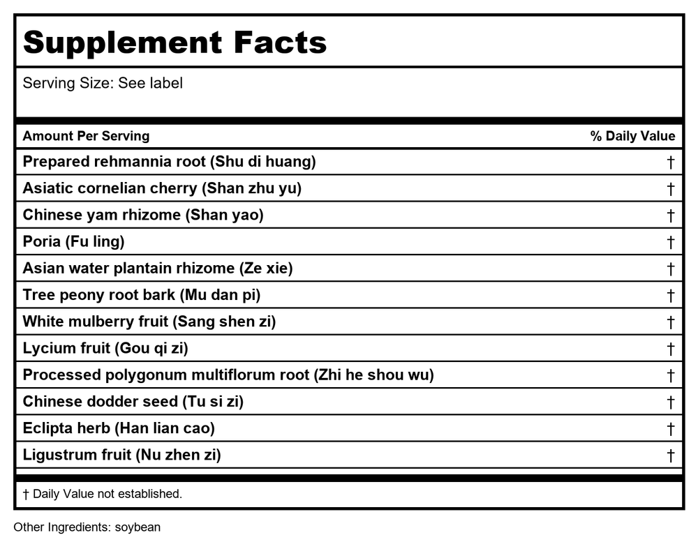 Kan Herbals Quiet Contemplative 60 Tablets - Supplement Facts panel