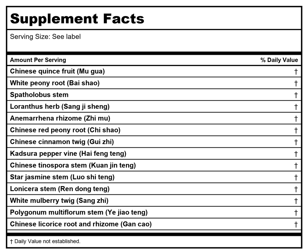 Kan Herb Traditionals Clear Channels 8 Ounce - Supplement Facts panel