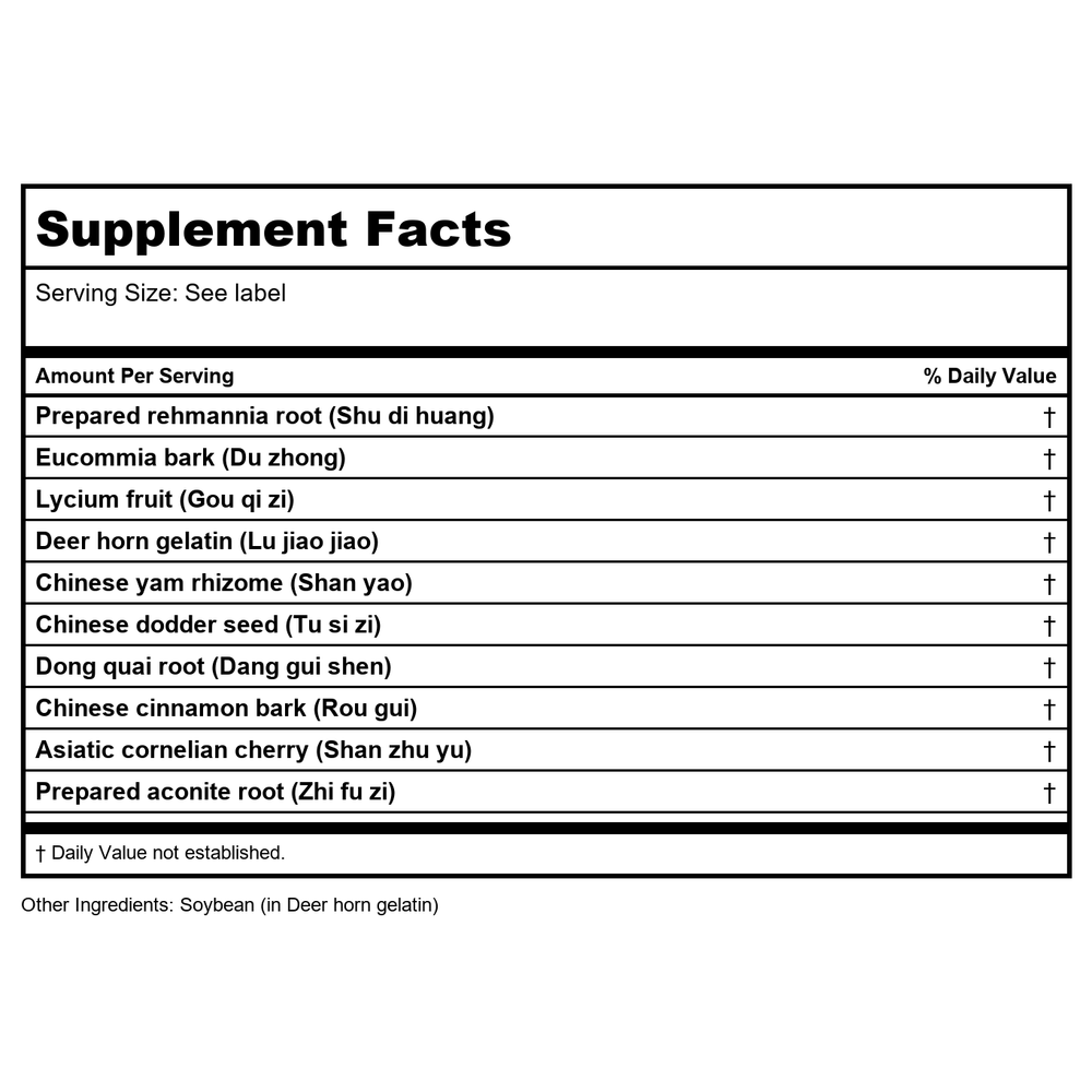 Kan Herb Traditionals Replenish The Right 8 Ounce - Supplement Facts panel