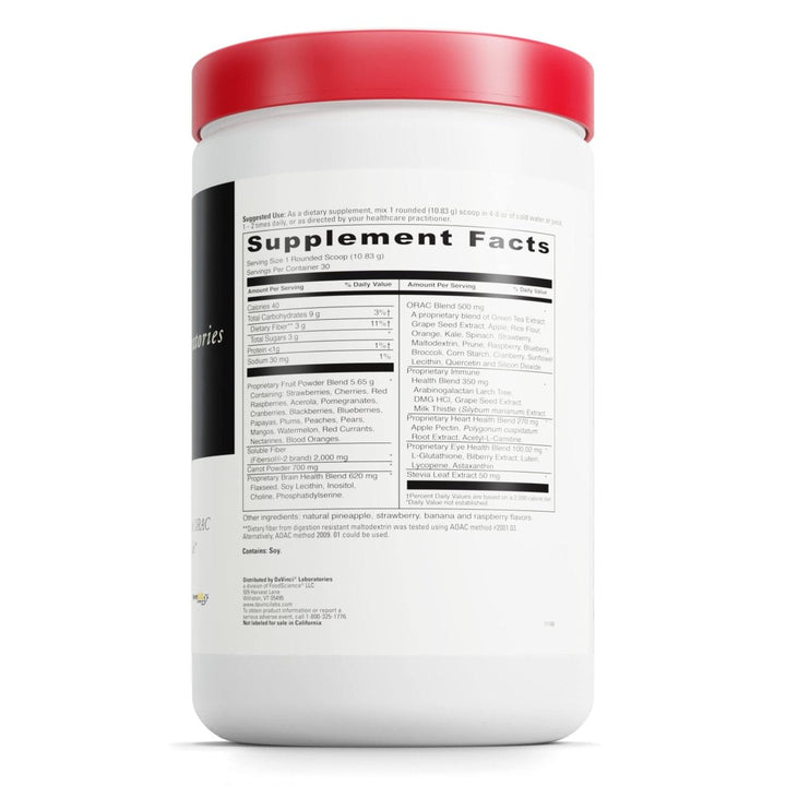 DaVinci Laboratories Spectra Reds Powder - 30 Count - Supplement Facts panel