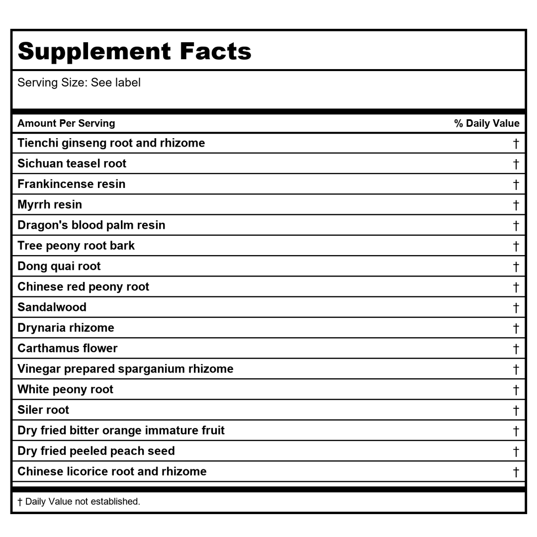 Kan Herb Traditionals Great Mender Formula 300 Tablets - Supplement Facts panel