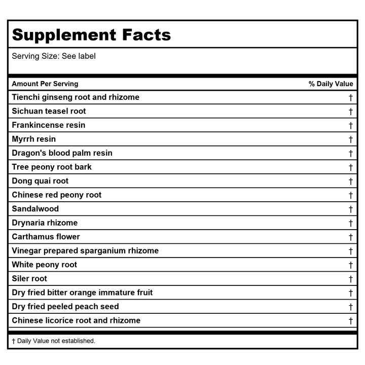 Kan Herb Traditionals Great Mender Formula 300 Tablets - Supplement Facts panel