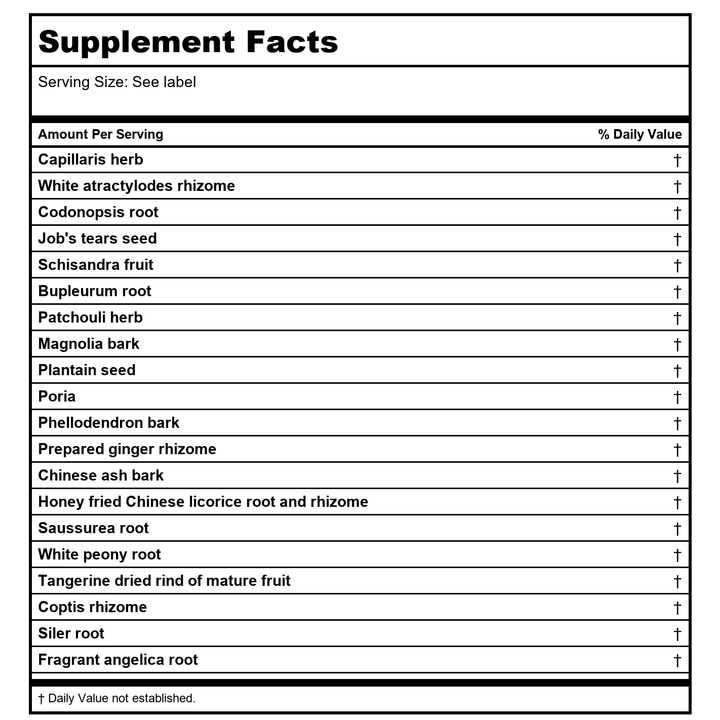 Kan Herb Traditionals Irritease 1 Ounce - Supplement Facts panel