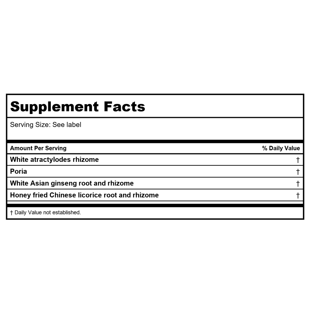 Kan Herb Traditionals Four Gentlemen 300 Tablets - Supplement Facts panel