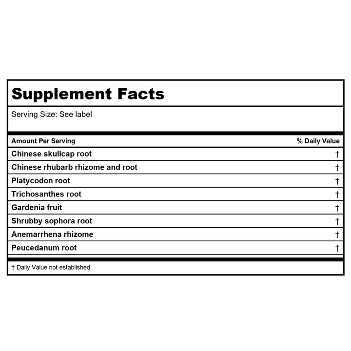 Kan Herb Traditionals Qing Fei Clearing Formula 8 Ounce - Supplement Facts panel