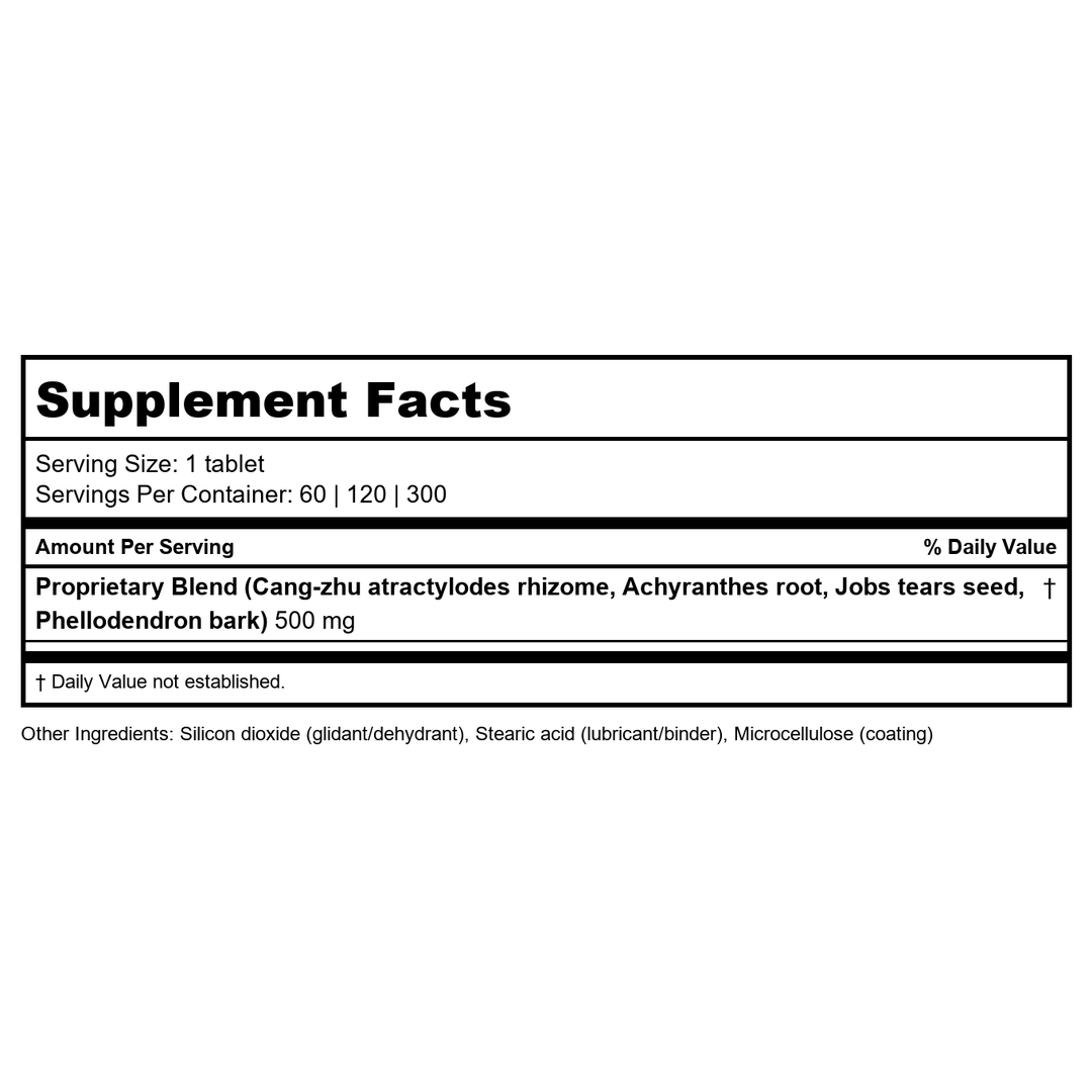 Kan Herbs - Essentials- Four Marvels 1 oz - Supplement Facts panel