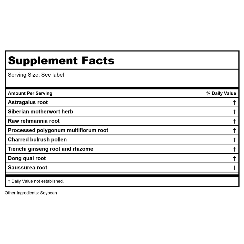 Kan Jade Woman Herbals Jade Restraint 300 Tablets - Supplement Facts panel
