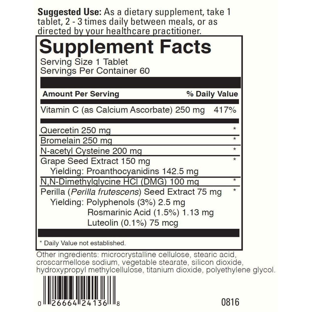 DaVinci Laboratories Aller-DMG, 60 Count - Supplement Facts panel