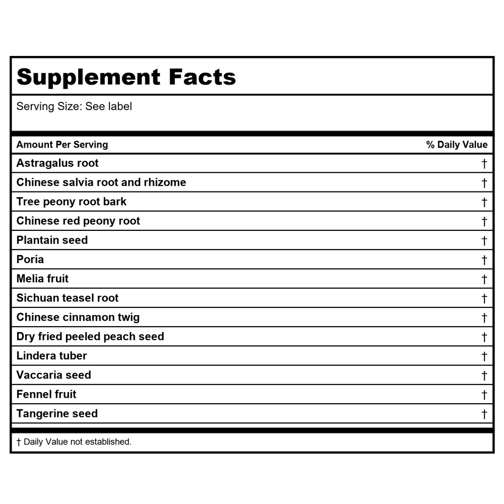Kan Jade Man Herbals Jade Treasure Clear 120 Tablets - Supplement Facts panel