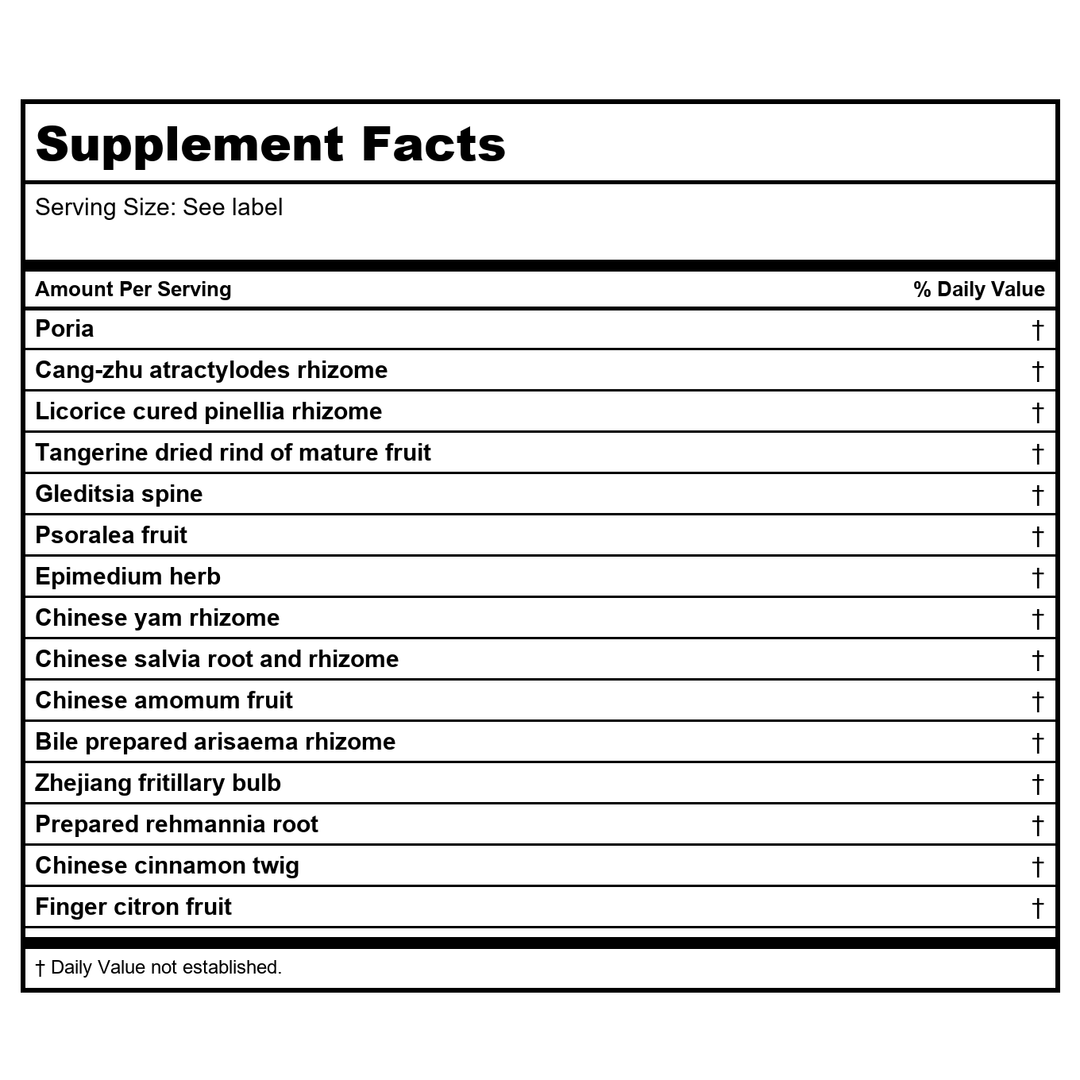 Kan Jade Woman Herbals Jade Pearl 1 - 8 Ounce - Supplement Facts panel