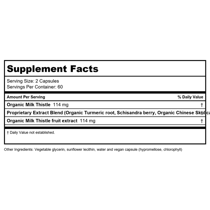 Gaia PRO Daily Liver Pro - Supplement Facts panel
