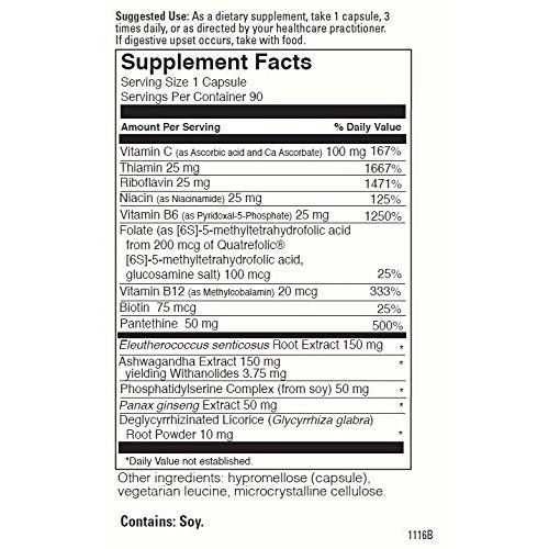 Davinci Labs - Adrenalyze - 90 - Supplement Facts panel