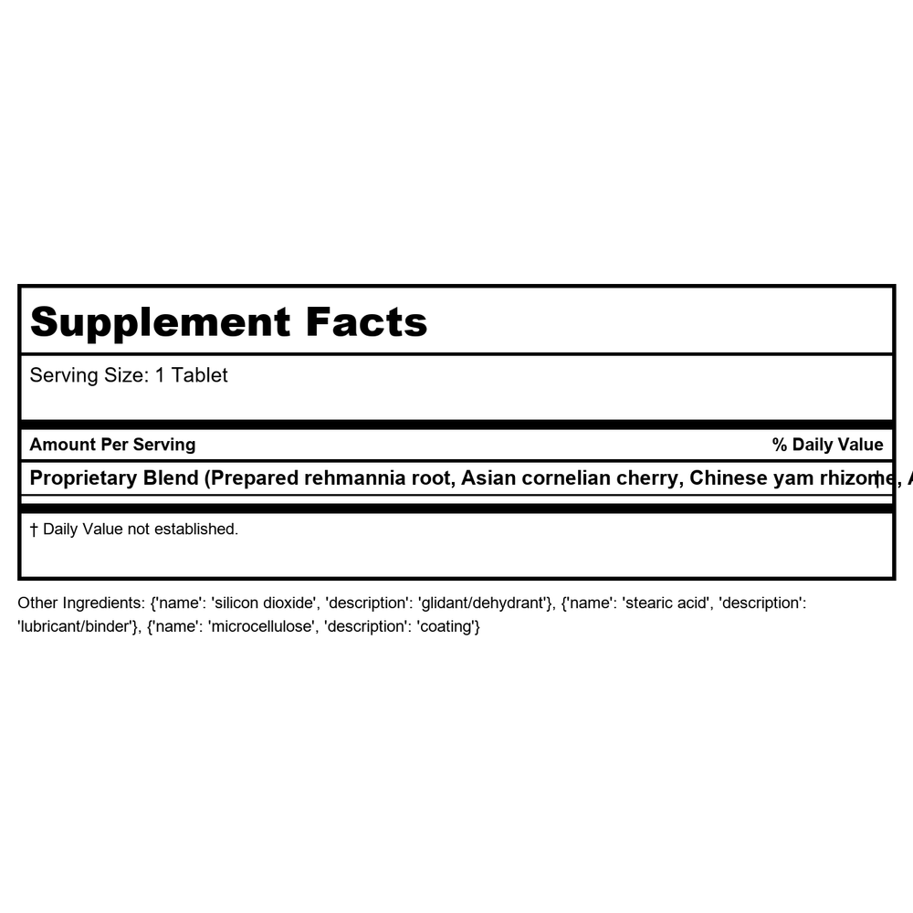 Kan Herbals Temper Fire 8 Ounce - Supplement Facts panel