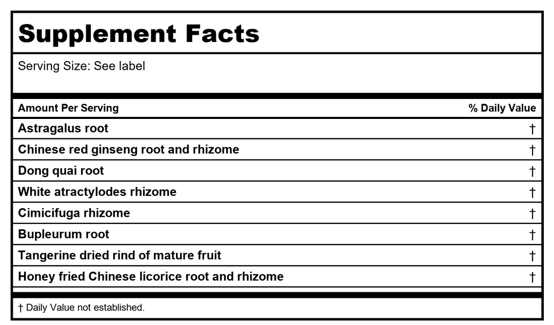 Kan Herbals Arouse Vigor 8 Ounce - Supplement Facts panel