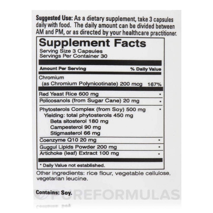 Davinci Labs - CholestSure 90 caps - Supplement Facts panel