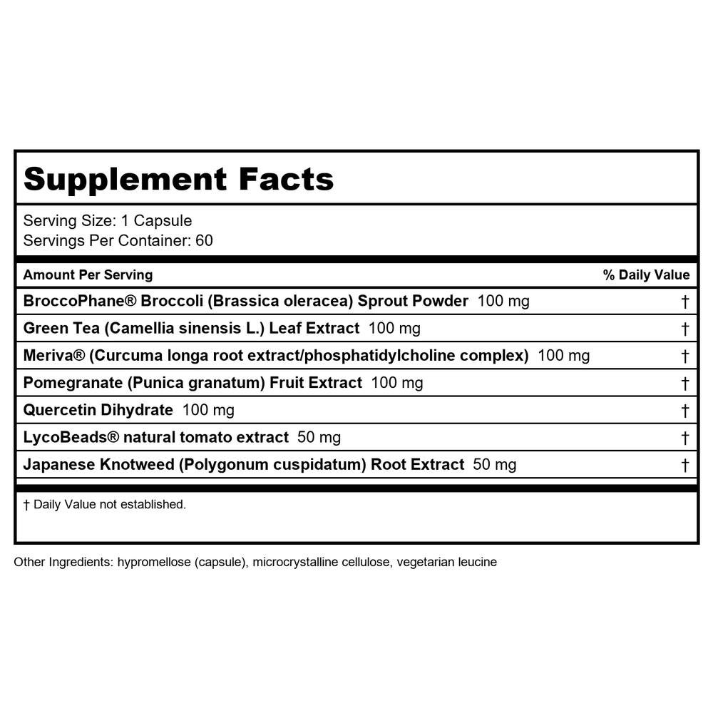 Davinci Labs Phyto Benefits 30 Capsules - Supplement Facts panel