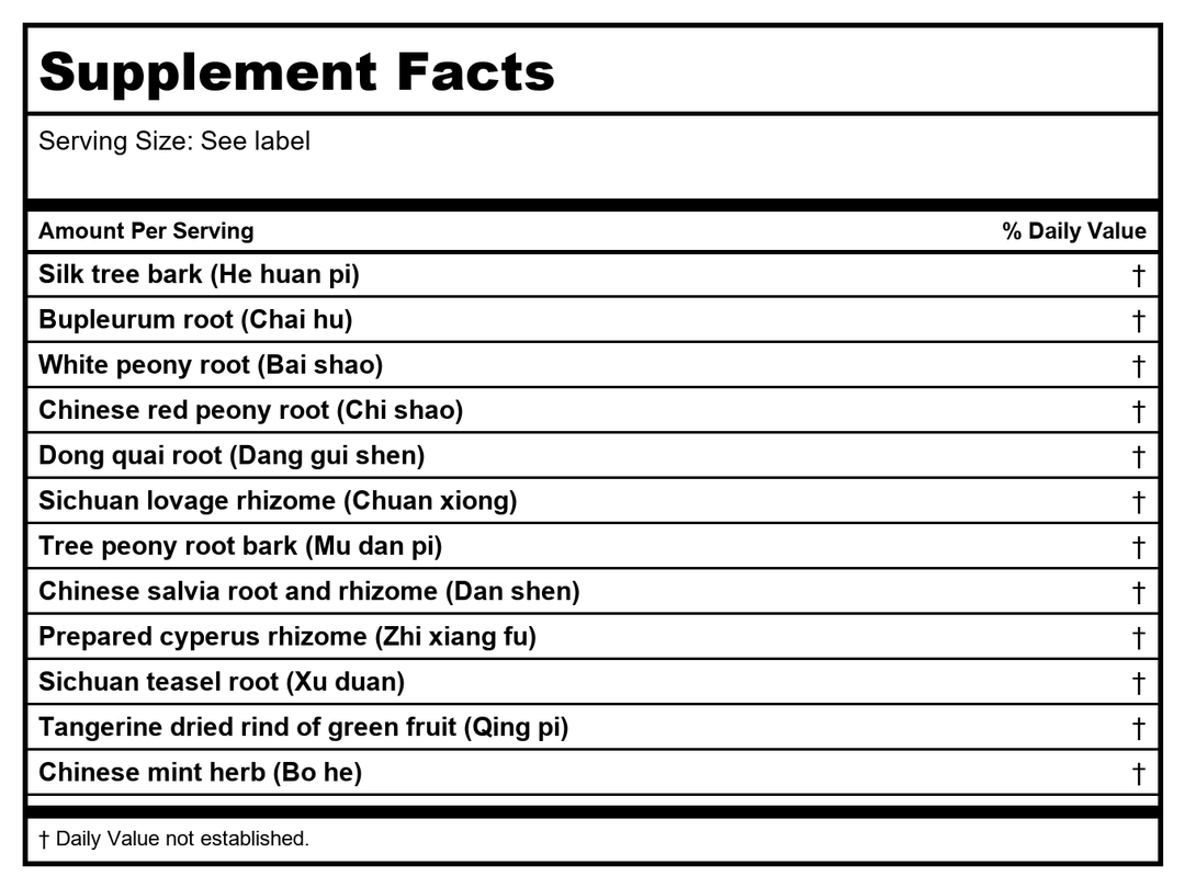 Kan Jade Woman Herbals Jade Calm 60 Tablets - Supplement Facts panel