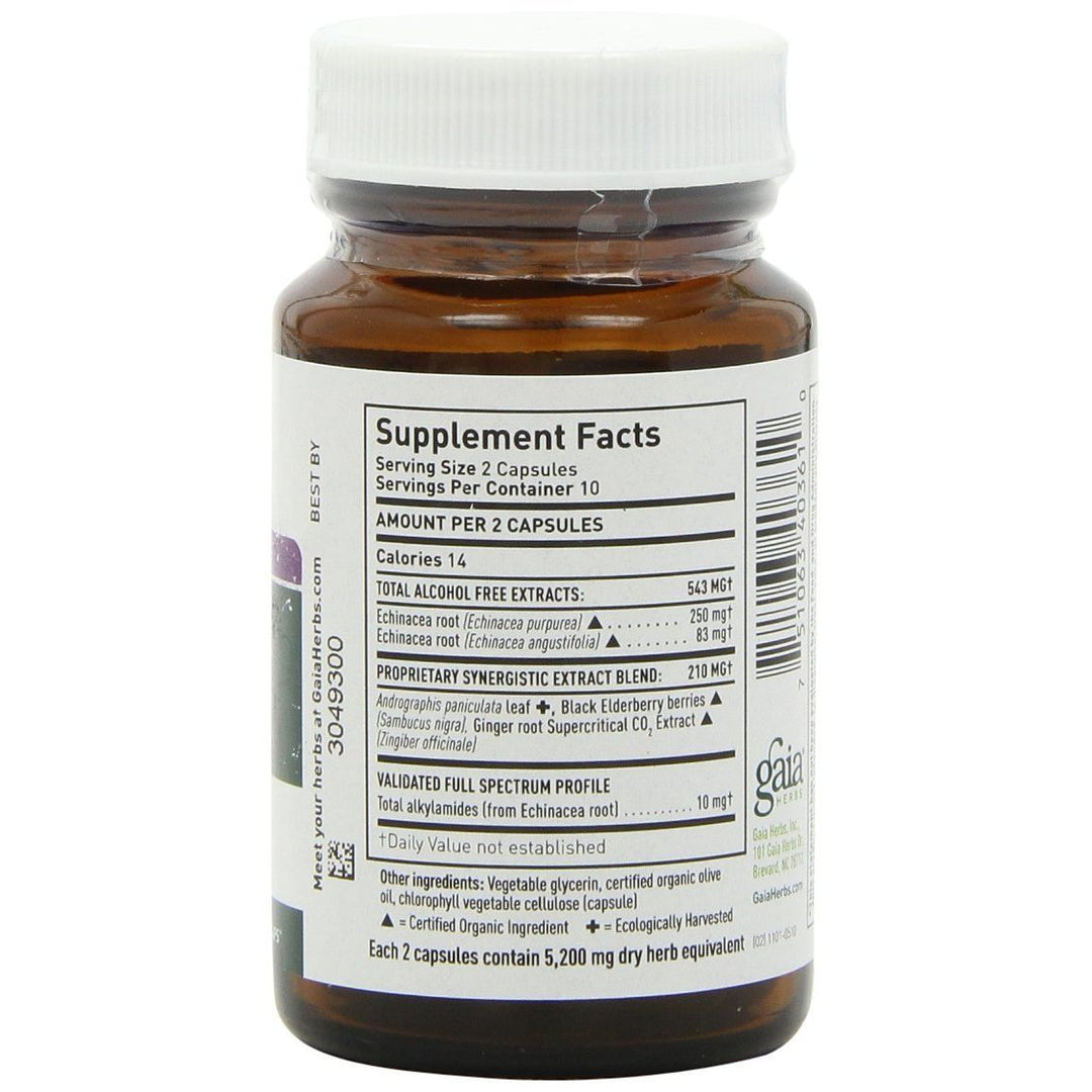 Quick Defense Gaia Herbs 20 VCaps - Supplement Facts panel