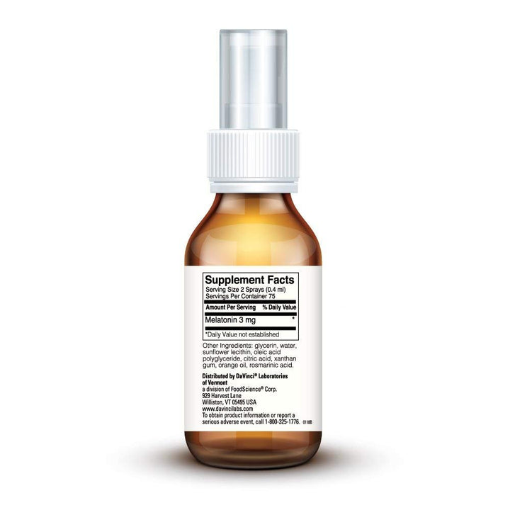 DaVinci Laboratories Liposomal Melatonin Spray -- 1 oz by DaVinci Laboratories of Vermont - Supplement Facts panel