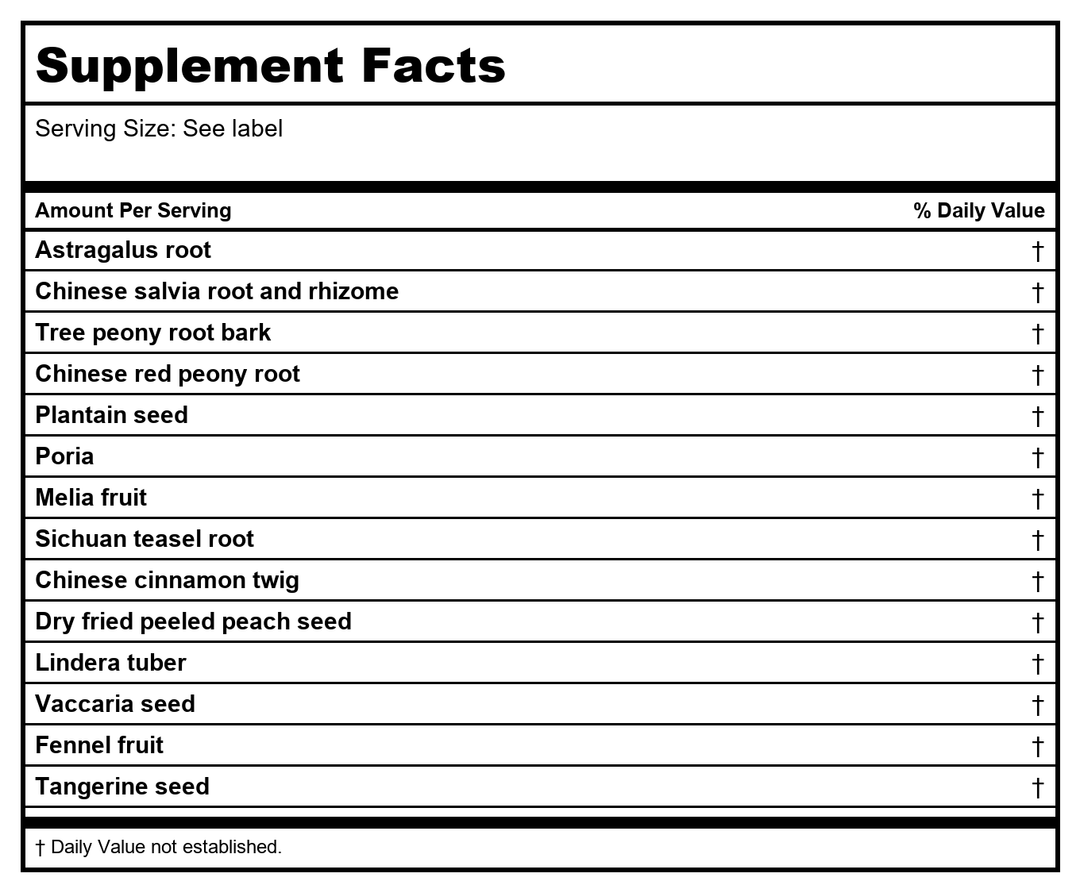 Kan Jade Man Herbals Jade Treasure Clear 2 Ounce - Supplement Facts panel