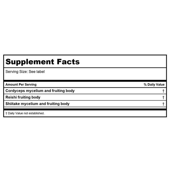 Kan Herb MycoHerb Tri-Forte 200 Capsules - Supplement Facts panel
