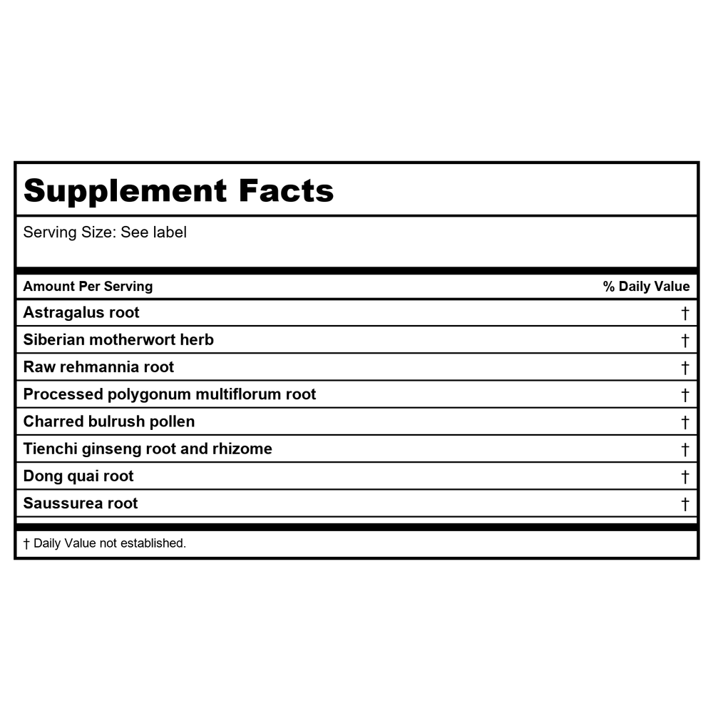 Kan Jade Woman Herbals Jade Restraint 8 Ounce - Supplement Facts panel