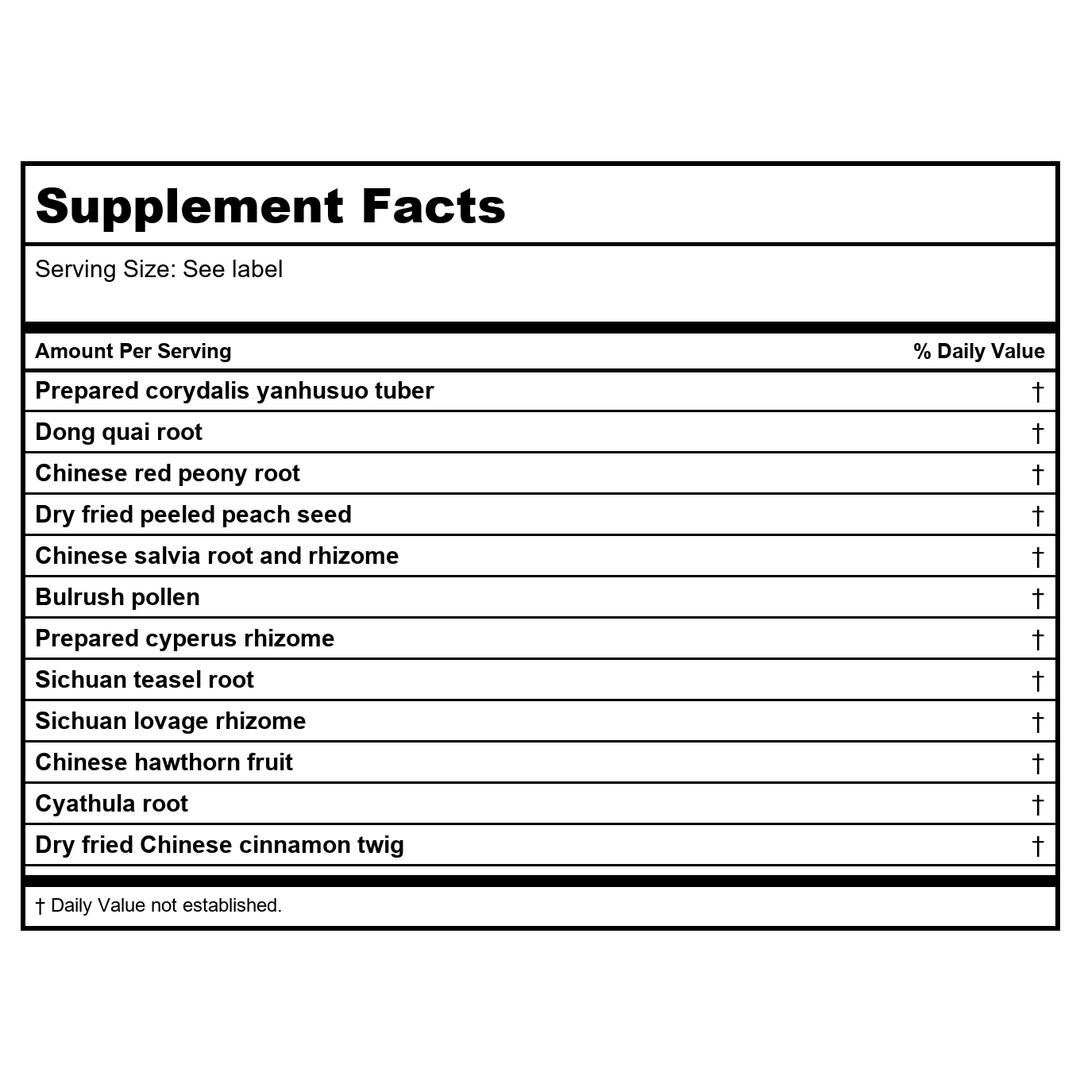 Kan Jade Woman Herbals Jade Moon Flow 2 Ounce - Supplement Facts panel