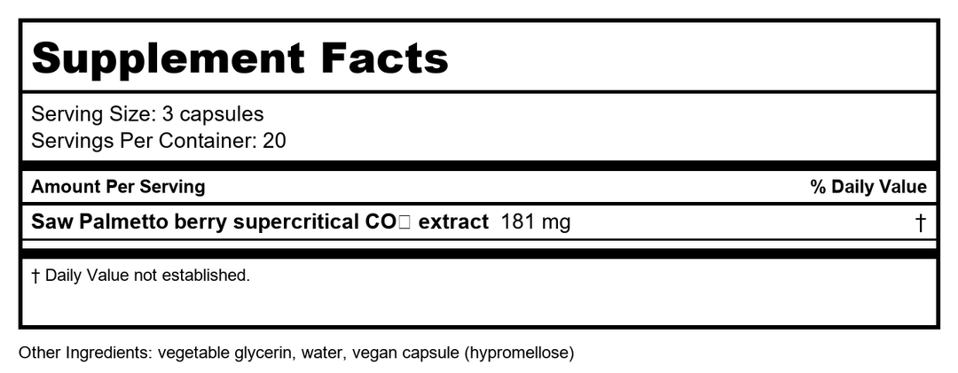 Gaia Herbs Prostate Health LP caps 60 - Supplement Facts panel