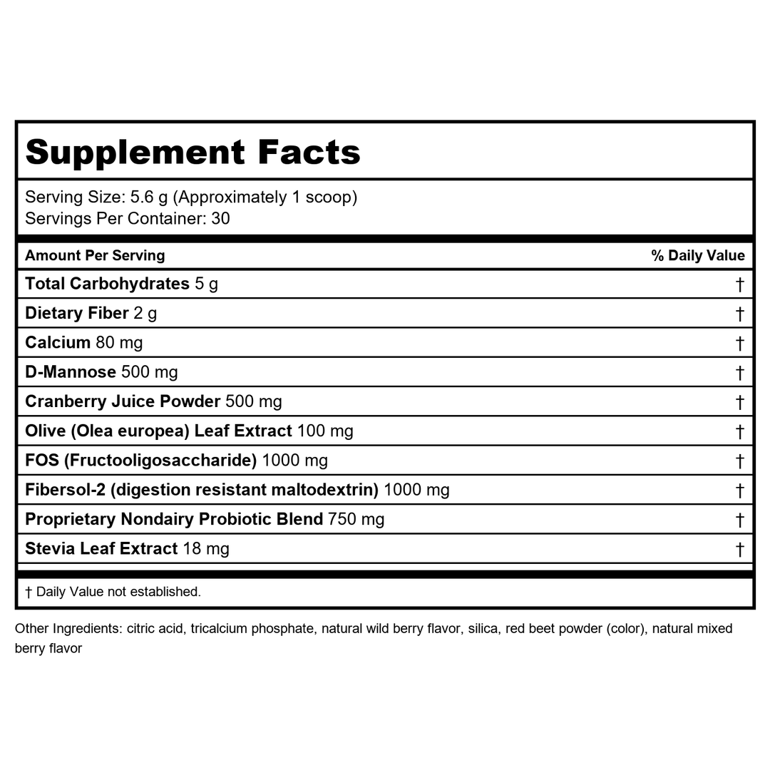 Davinci Labs - D-Mannose Complex 5.82 oz - Supplement Facts panel
