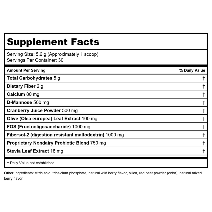 Davinci Labs - D-Mannose Complex 5.82 oz - Supplement Facts panel