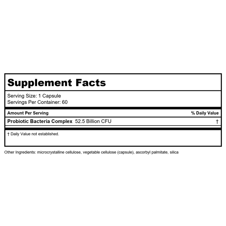 Davinci Laboratories Nondairy Probiotic 50 60 Veg Caps by Unknown - Supplement Facts panel
