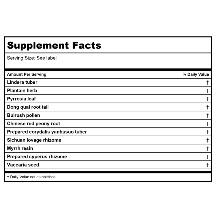 Kan Herb Essentials Urinary Support Formula 8 Ounce - Supplement Facts panel