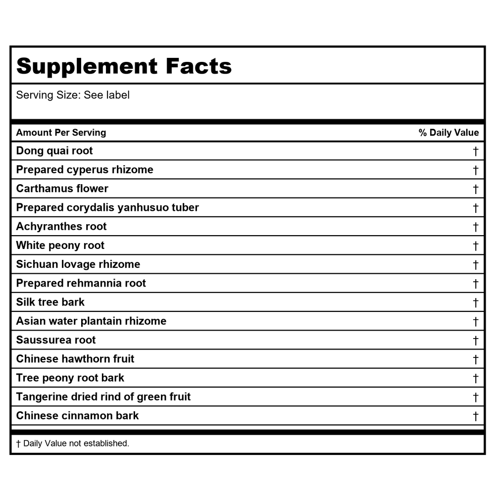 Kan Herbals Women's Rhythm 60 Tablets - Supplement Facts panel
