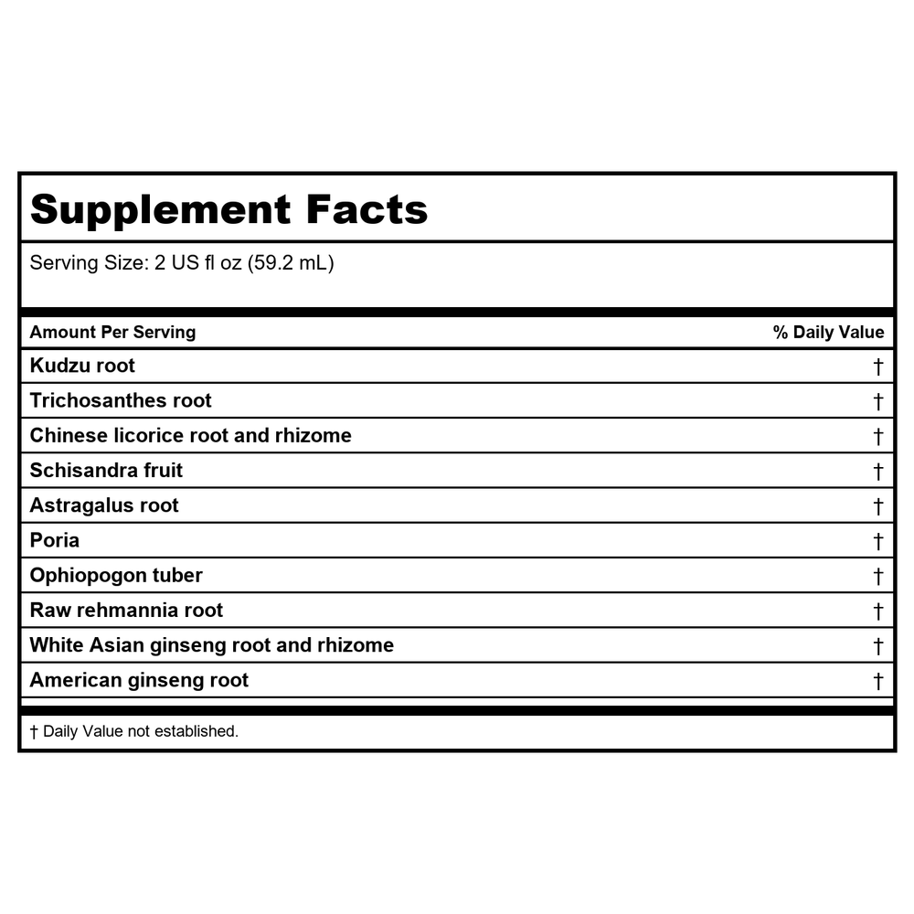 Kan Herb Traditionals Jade Spring Nourishing Formula 8 Ounce - Supplement Facts panel