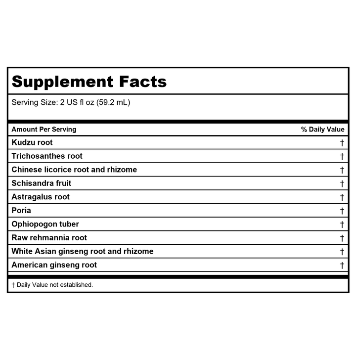 Kan Herb Traditionals Jade Spring Nourishing Formula 8 Ounce - Supplement Facts panel