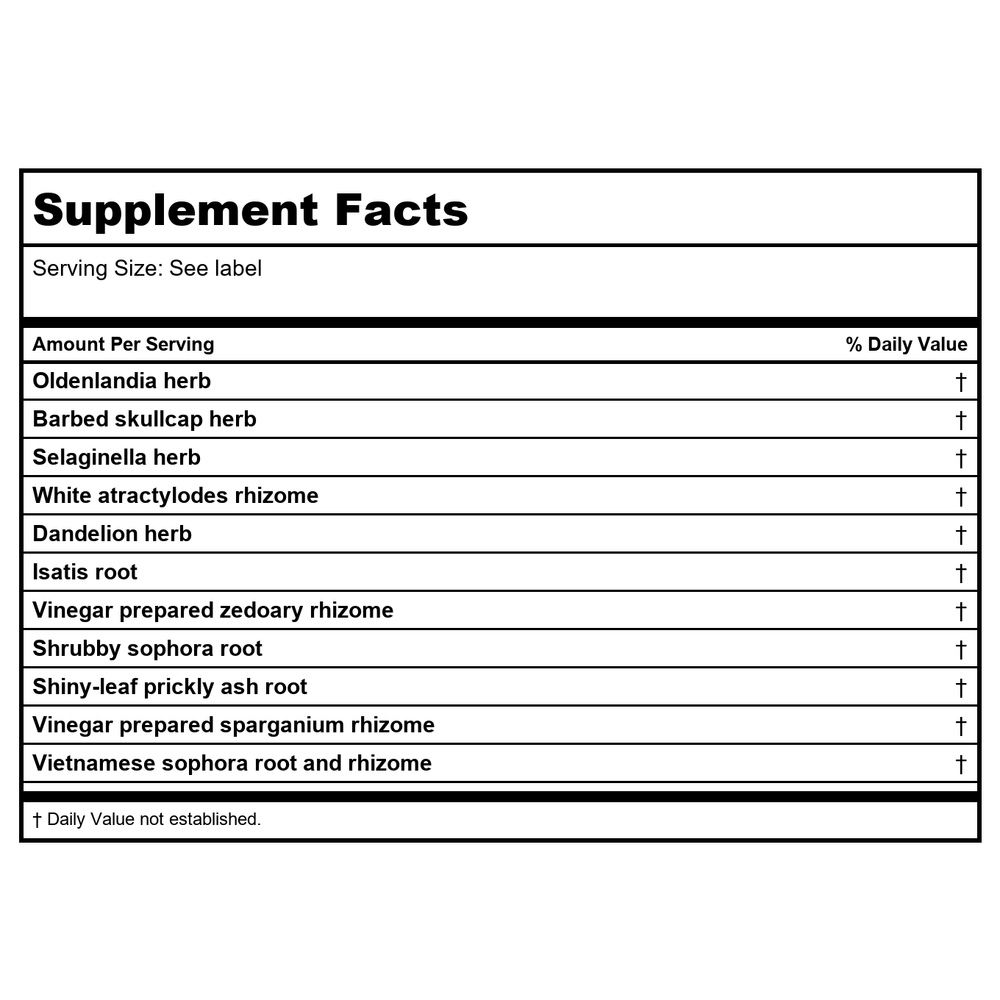 Kan Herb Sage Solutions Cluster Dissolving 8 Ounce - Supplement Facts panel