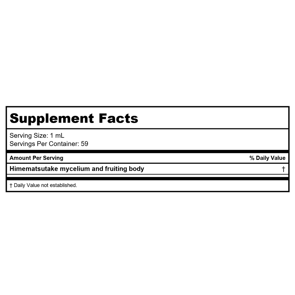 MycoHerb by Kan - Himematsutake 2 Ounce - Supplement Facts panel