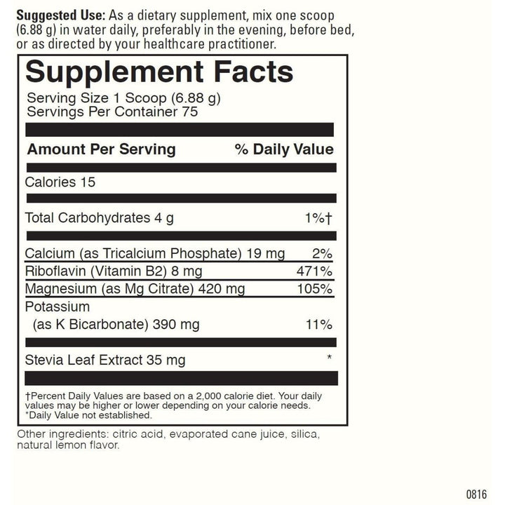 Davinci Labs - Effervescent Magnesium Citrate 75 Servings [Health and Beauty] - Supplement Facts panel