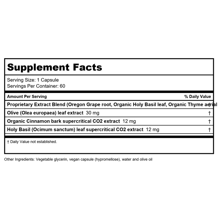Gaia PRO Intestinal Fungal Complex - Supplement Facts panel