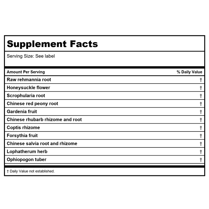 Kan Herb Essentials Cool The Blood 8 Ounce - Supplement Facts panel