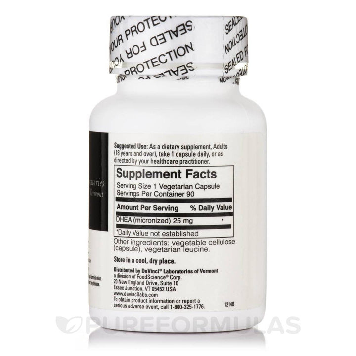 Davinci Labs - DHEA 25 mg 90 vcaps [Health and Beauty] - Supplement Facts panel