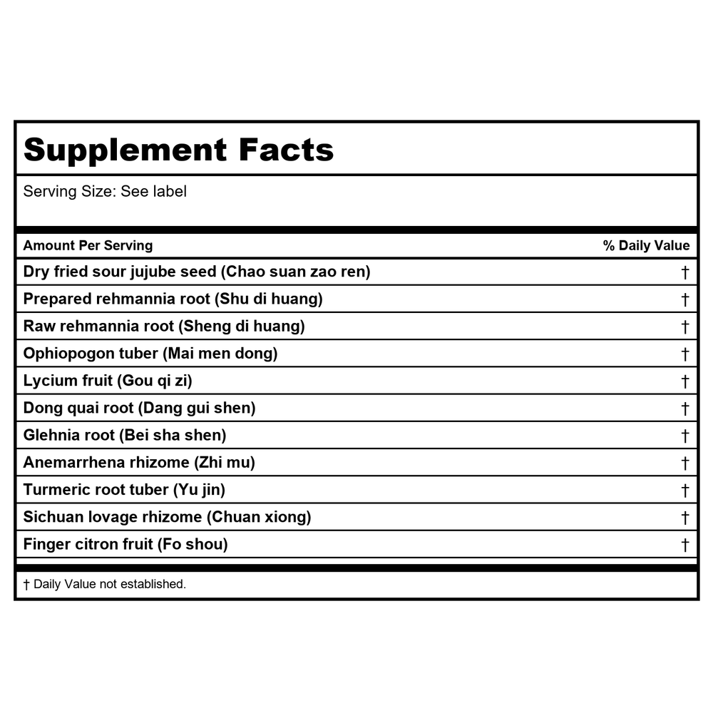 Kan Herbals Gracious Power 8 Ounce - Supplement Facts panel