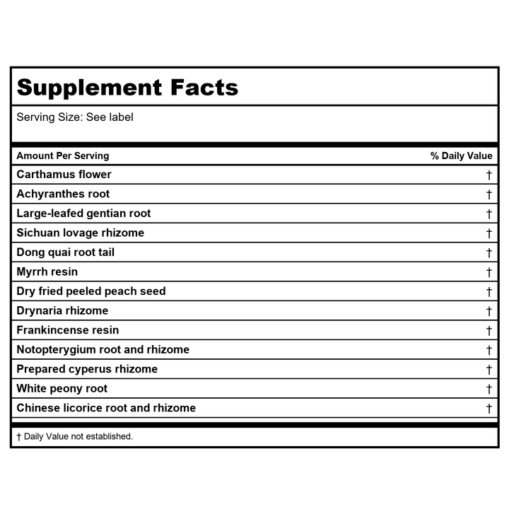 Kan Herbals Meridian Passage 8 Ounce - Supplement Facts panel