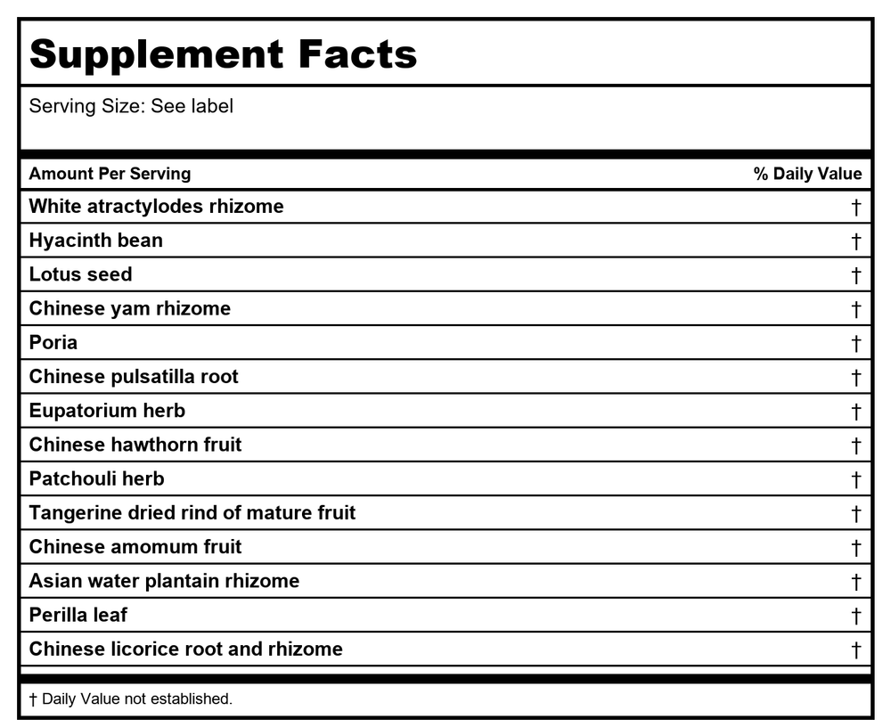 Kan Herb Gentle Warriors Belly Binder 2 Ounce - Supplement Facts panel